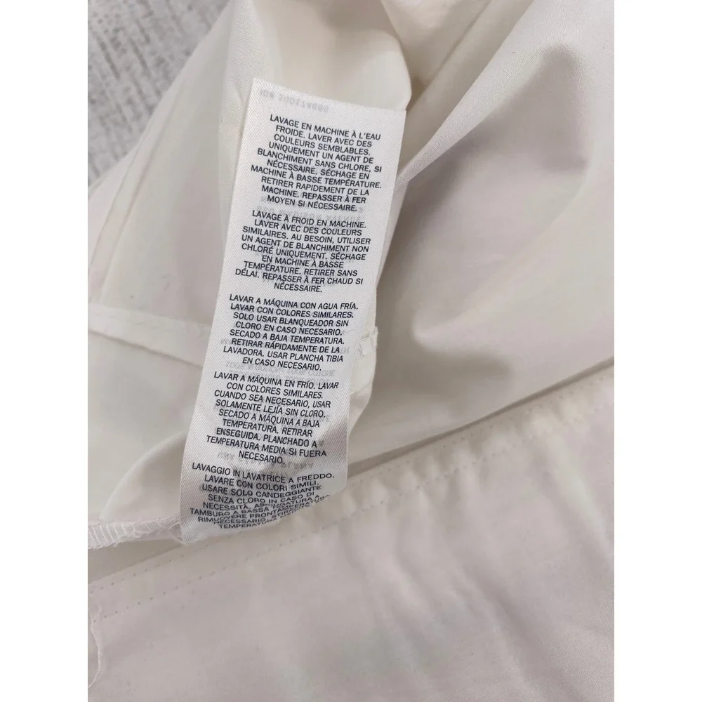 Ralph Lauren Flat Sheet Queen White Navy Blue Stripe Cotton Classic Home Bedding